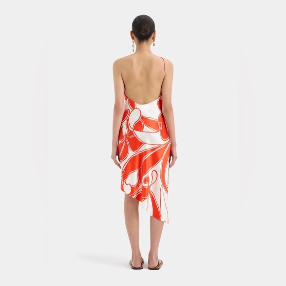 SIR the Label Ramona Asymmetrical Bias Dress - Mariposa Lily SZ 2 US 6 New - Picture 5 of 16